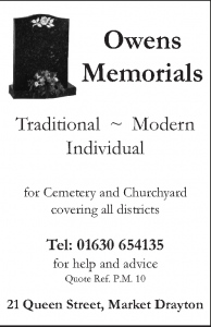 Owens Memorials - Advertiser in the Parish Magazine